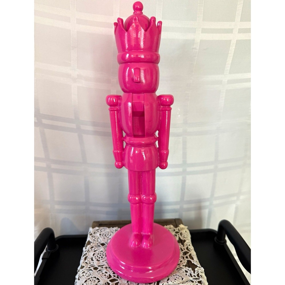 Solid Pink Non Traditional Nutcracker Modern Decorative Christmas Figure